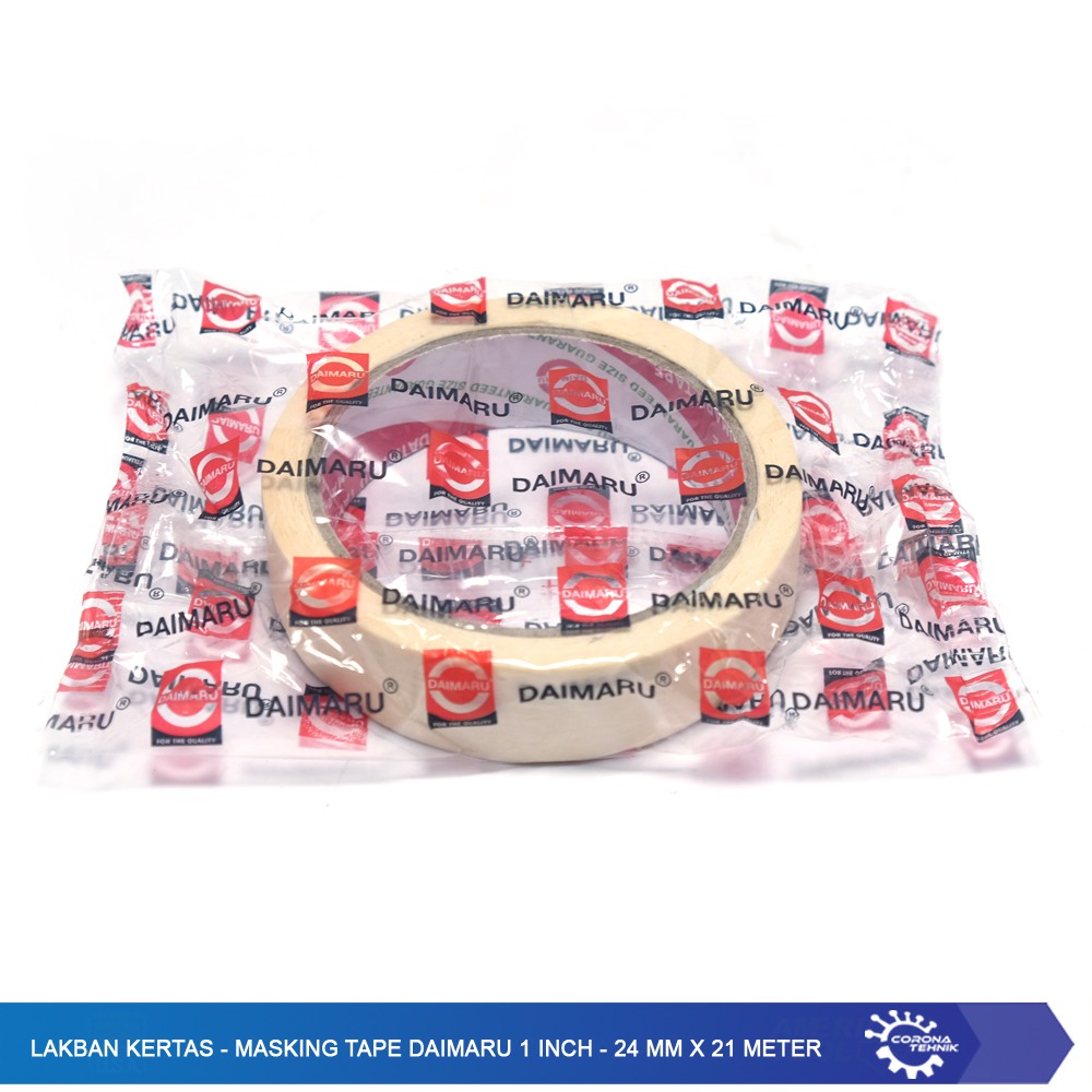 Lakban Kertas - Masking Tape Daimaru 1 Inch - 24 mm x 21 Meter