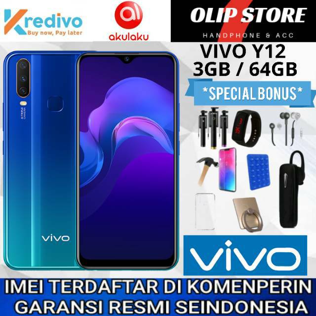 VIVO Y12 Y12i 3/64 RAM 3GB ROM 64GB GARANSI RESMI 1 TAHUN VIVO | Shopee