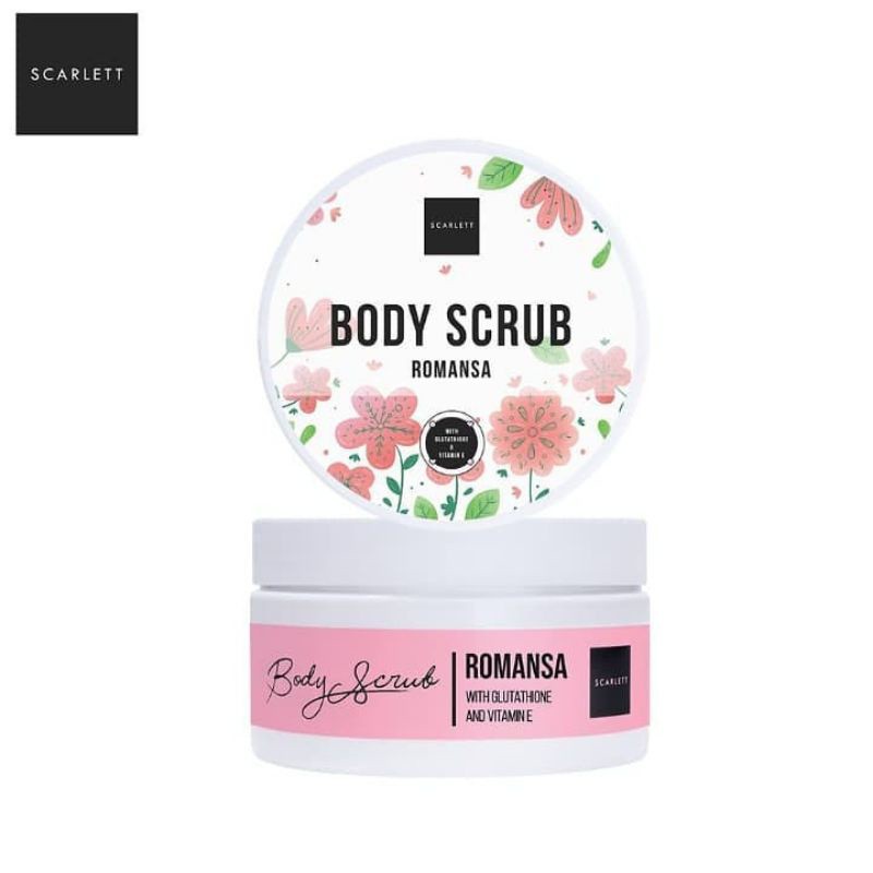 LULUR BADAN SCARLETT WHITENING BODY SCRUB ORIGINAL BPOM - COFFEE - ROMANSA - POMEGRANTE - SCARLET