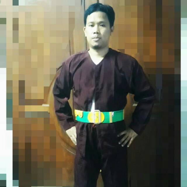BAJU PANGSI BETAWI DEWASA ( baju+celana+sabuk ) setelan dan sabuk pangsi Betawi dewasa