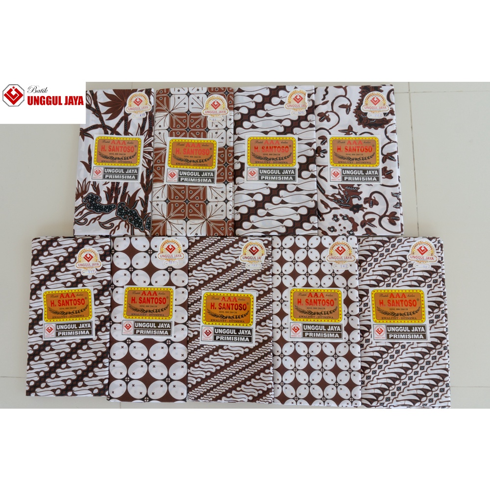 Kain jarik Batik H. Santoso AAA Sogan Gading Mas Putihan kain batik panjang Halus