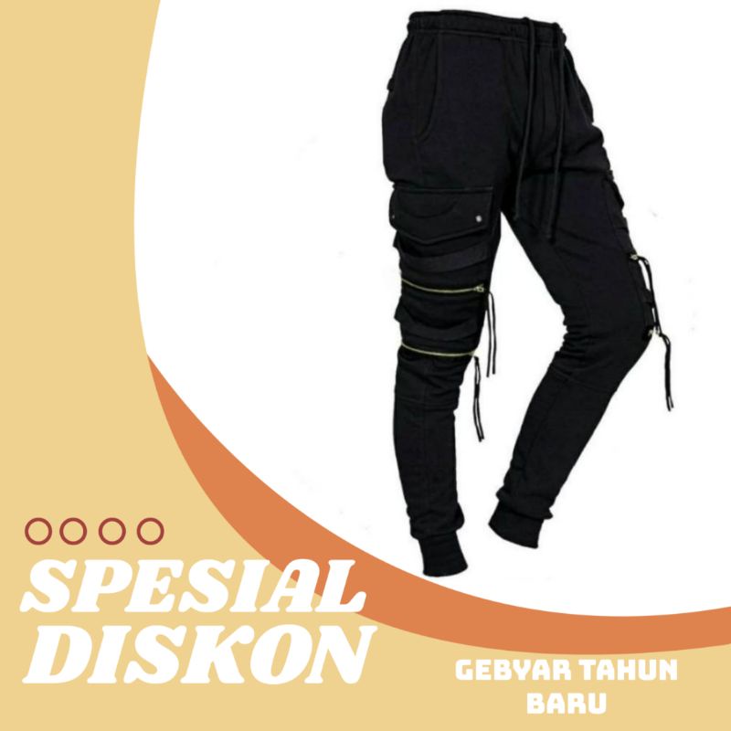 Celana Jogger Zipper/Double Zipper