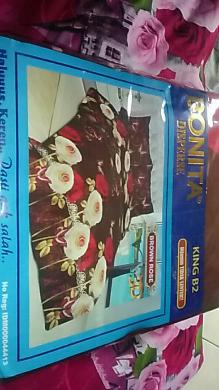 Sprei Bonita 3d Uk 180x200 Motif Brown Rose