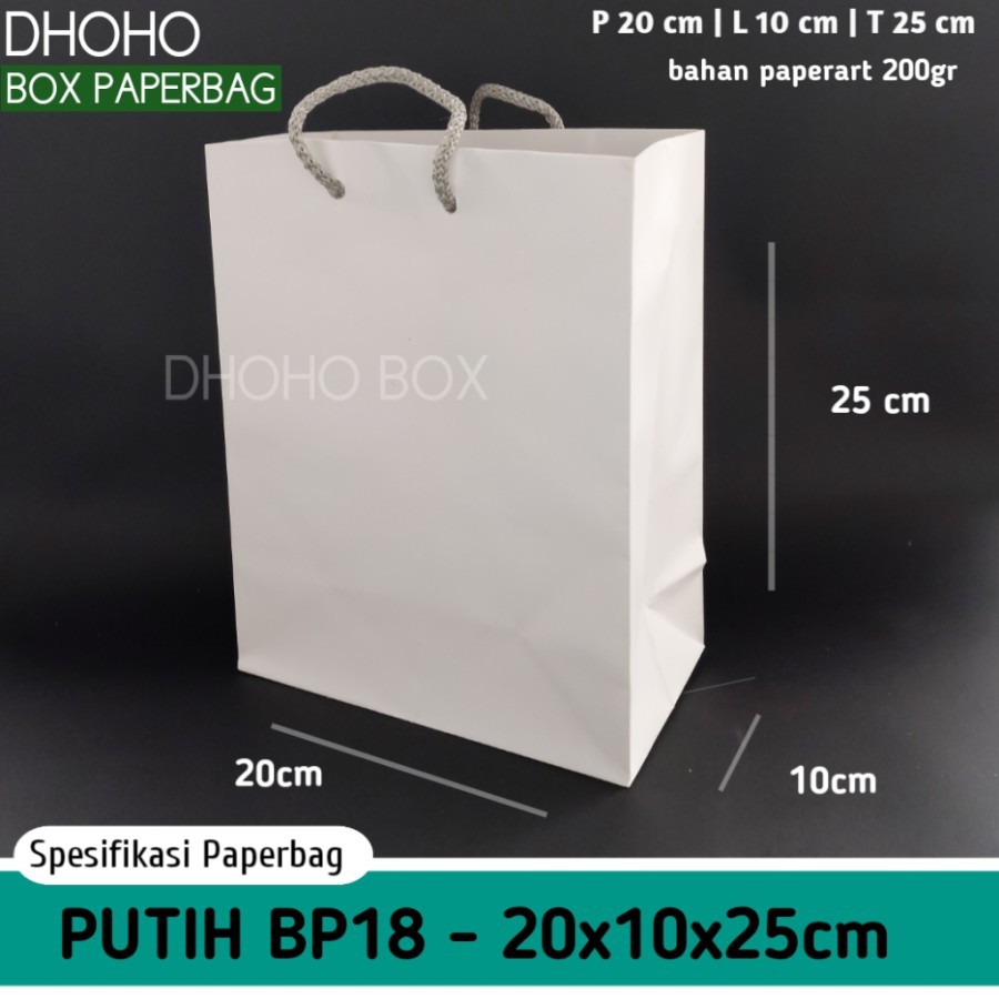 

ISI 12 BIJI paper bag putih murah bp18 | tas kertas | paperbag polos shopping bag