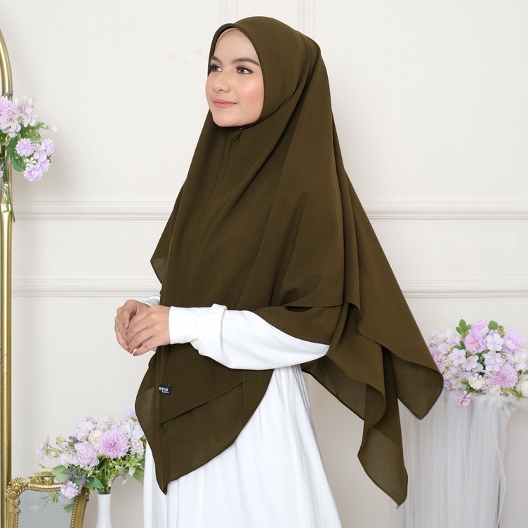 Aleena segi empat instan. jilbab dua layer. khimar dua layer. khimar syari. khimar jumbo (TIDAK BOLAK BALIK)