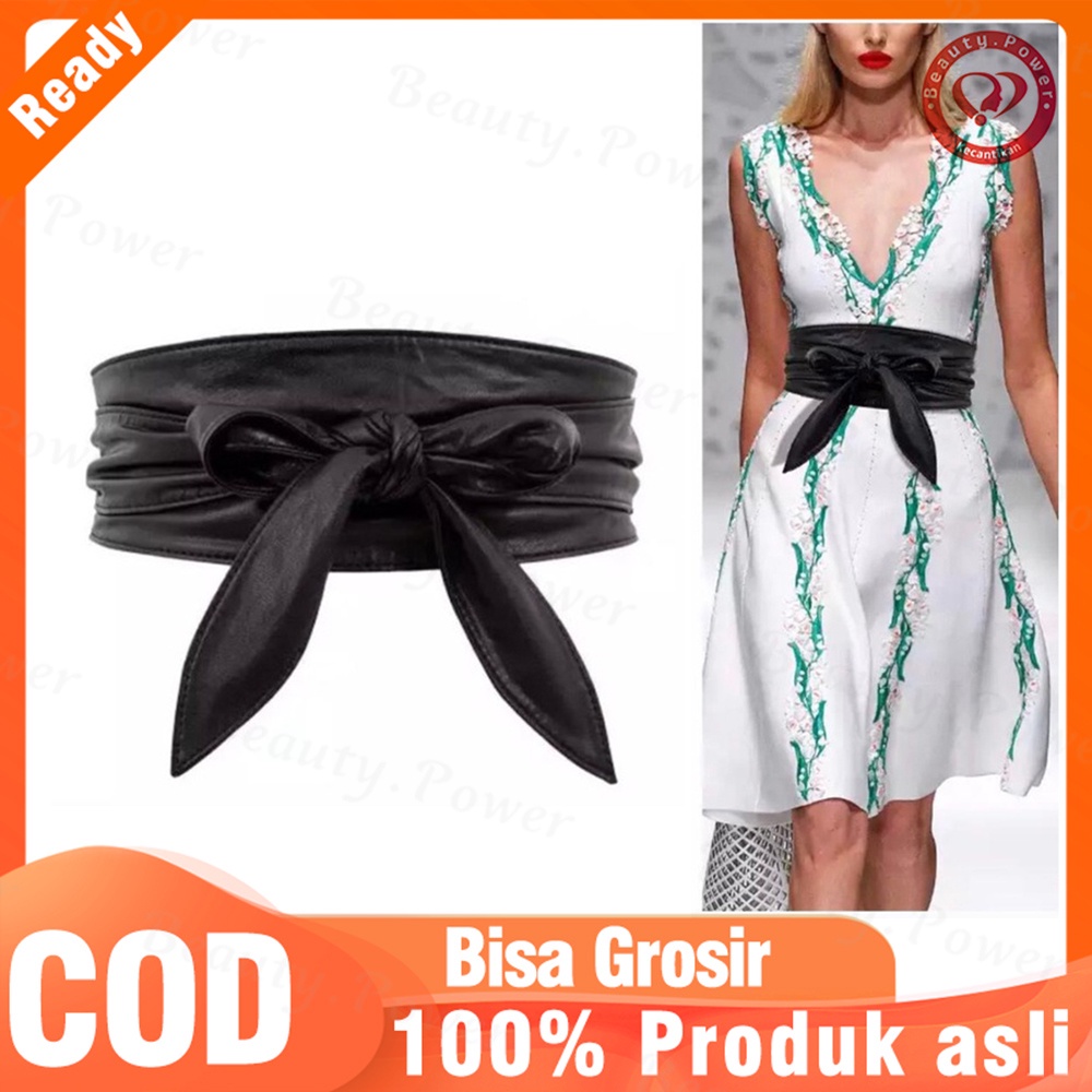 Belt Wanita Ikat Pinggang Fashion Soft Bowknot Wide Girdle