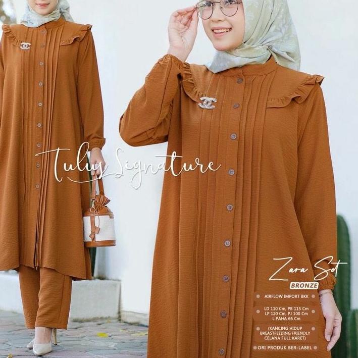 ZARA Set Crinkle Airflow Jumbo LD 120 - Zara Set / One Set Jumbo Crinkle Premium Motif Polos / Setel