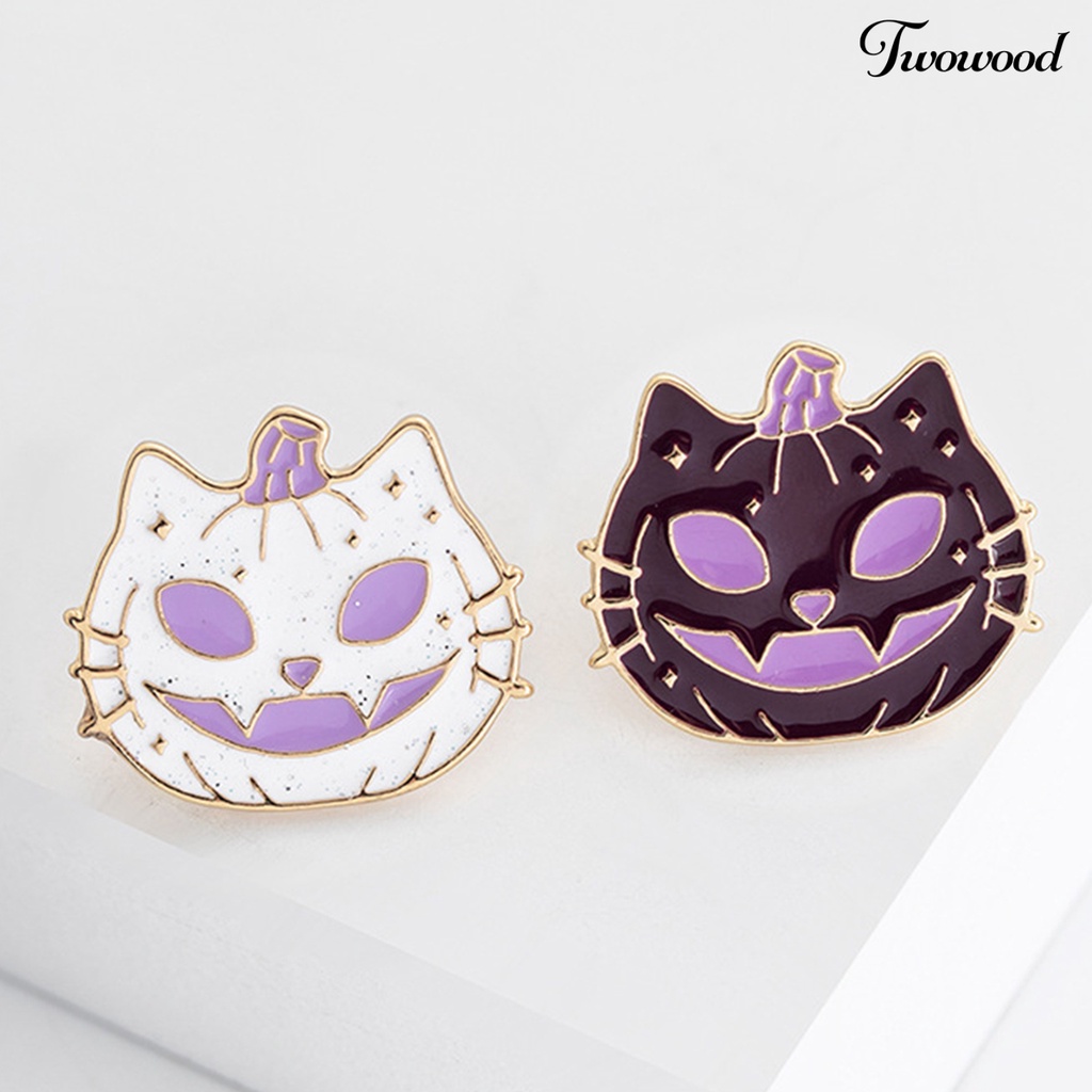 Twowood Halloween Brooch Anti-scratch Attractive Alloy Cartoon Pumpkin Brooch Pin for Backpack