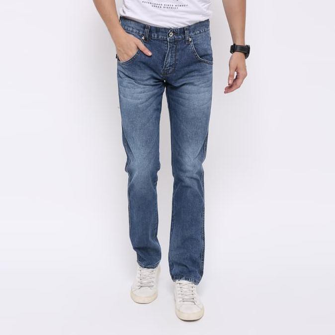 New Product Edwin Celana Jeans 508-12-33 Slim Fit Pria Panjang Medium Blue - Biru Muda, 31 Free