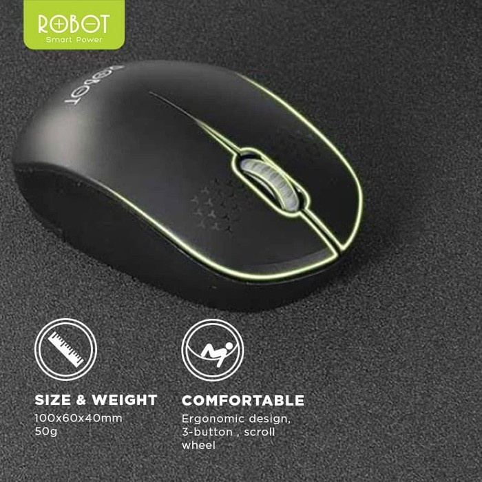 MOUSE ROBOT M210 2.4G WIRERESS OPTICAL USB -MOUSE KOMPUTER - LAPTOP -CCTV