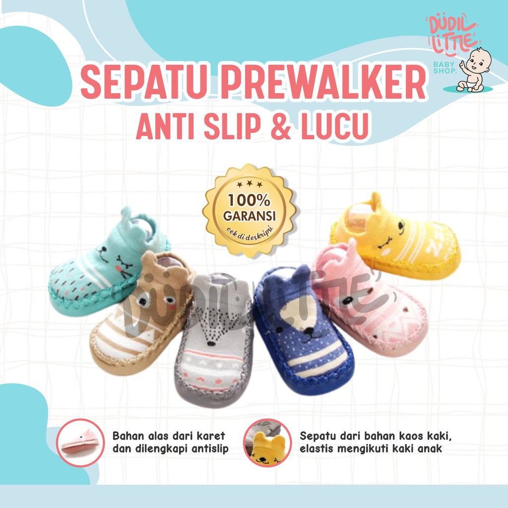 SEPATU PREWALKER  BAYI ANTI SLIP LUCU MOTIF BINATANG BERKUALITAS &amp; BERGARANSI