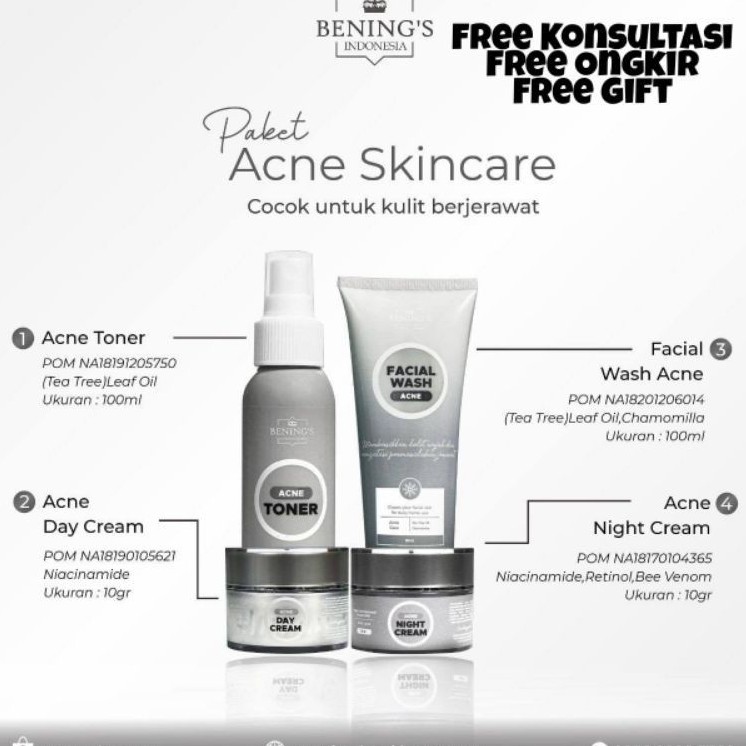 BeningSkincare Acne By DR.OkyPratama|DenpasarBali|FreeOngkir|Perawatan