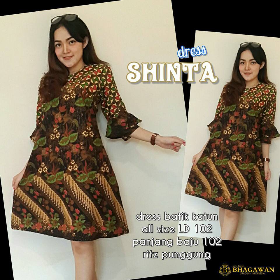 Baju Batik Wanita Dress Batik Brukat Rena Brokat Shopee Indonesia