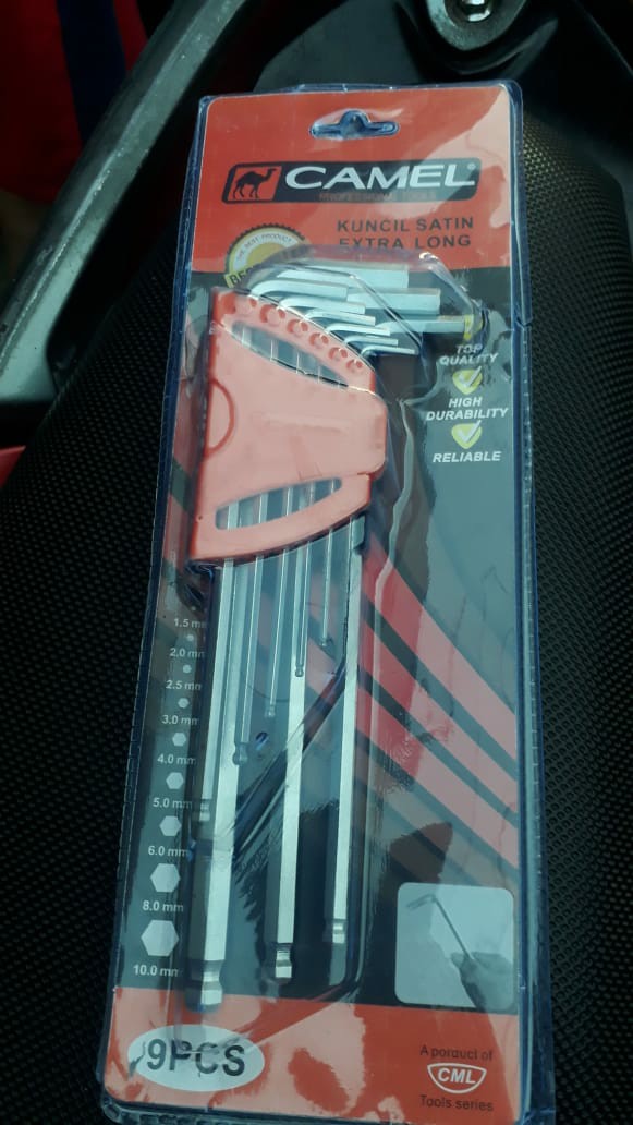 Kunci L Ballpoint Camel Set 9 Pcs (panjang) Per Set