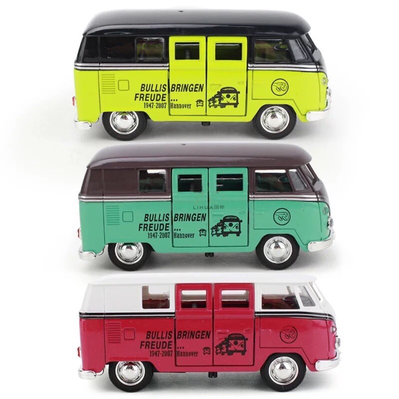 Mainan anak DIECAST VW COMBI PULLBACK LAMPU MUSIC