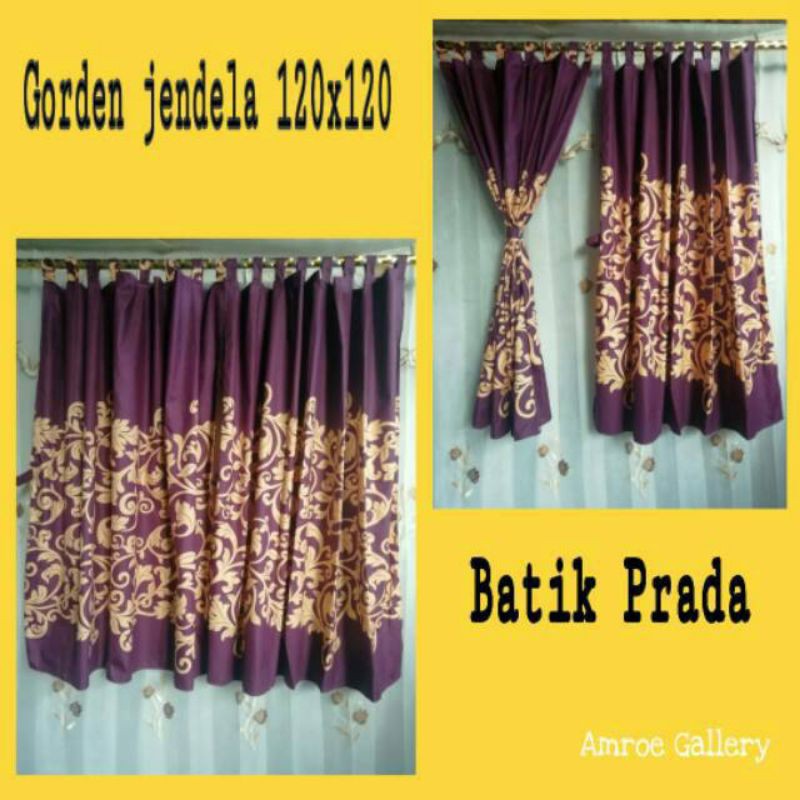 Gorden jendela pendek Uk 120*120 motif batik