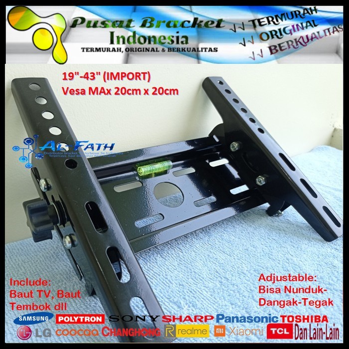 Bracket TV POLYTRON 19 s/d 43 inch IMPORT QUALITY Garansi 100% cocok