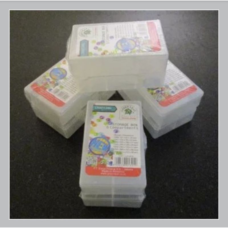 KOTAK PLASTIK 6 SEKAT LORRAINE 1391 GREEN LEAF/KOTAK BAUT/KOTAK OBAT