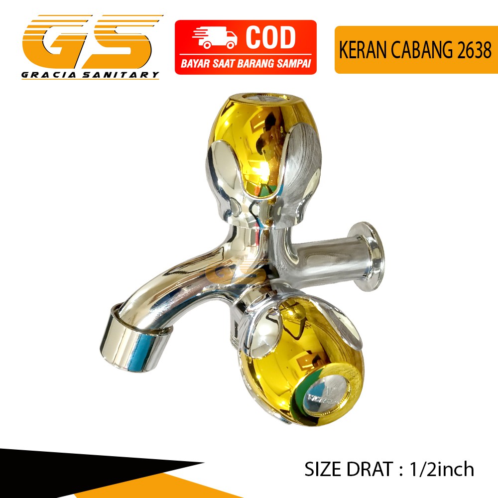 Kran Cabang shower Keran Shower Double / Kran Air Lolipop Color 1/2inch / Kran Shower Handle Bulat Warna