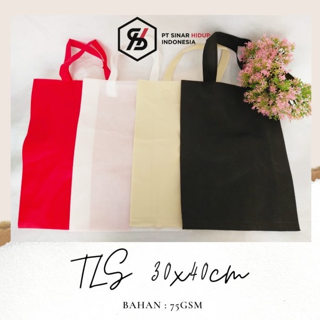 

NEW Tas Kain SPUNBOND Tali Goodie Bag Uk 30 x 40 - Merah