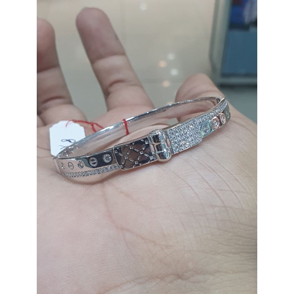 gelang bangle emas putih model engsel matamata