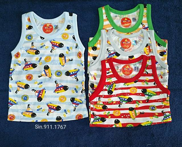 4pcs! Singlet baju kutung anak katun merk AGREE KIDS 3m - 24m