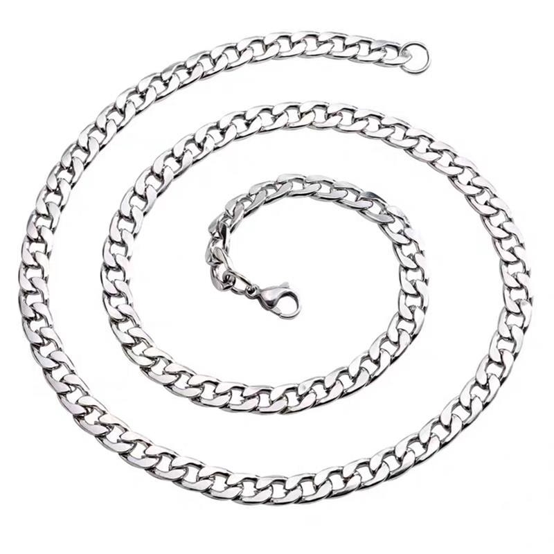 19114Simple and stylish titanium steel chain necklace，Trend hiphop street hip hop accessories