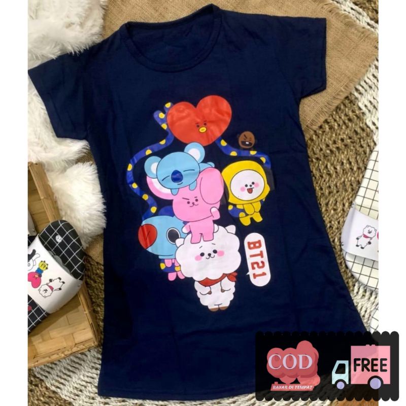 [BISA COD] Daster anak BT21 baju daster BT21 daster BT21 dress BT21
