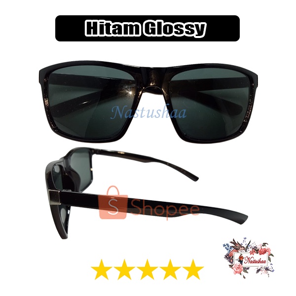 Kacamata Hitam Pria / Wanita Lensa Anti Uv400 Untuk Outdoor / Olahraga / Bersepeda / Lari  Kaca Mata Sport Kotak Anti Silau Trendy Sunglasses