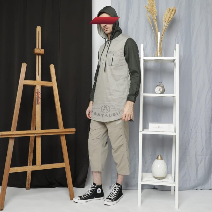 Kurta ziper hodie lengan panjang assyauqie