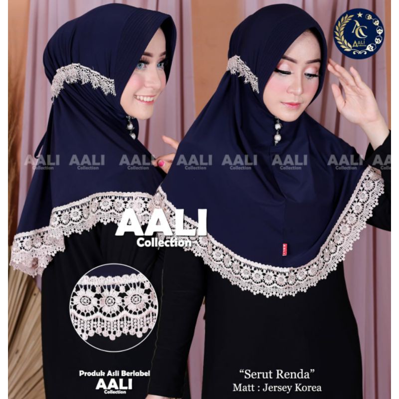 Aali Collection Bergo Serut Renda Jersy Korea