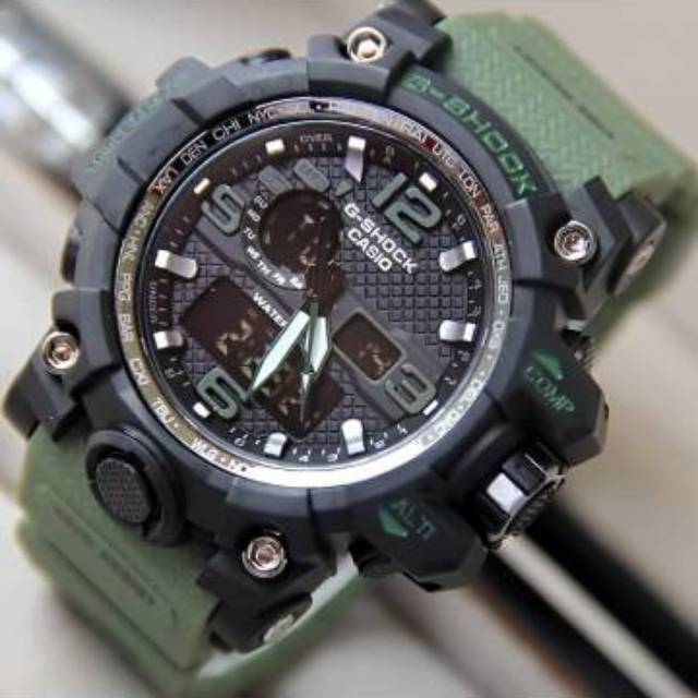 Jam Tangan Casio Gshock GWG1000 Water Resist Renang - Hitam tali Hijau