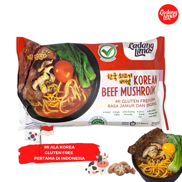 

Mie Korea Gluten Free LADANG LIMA Korean Beef Mushroom instant 94 gr