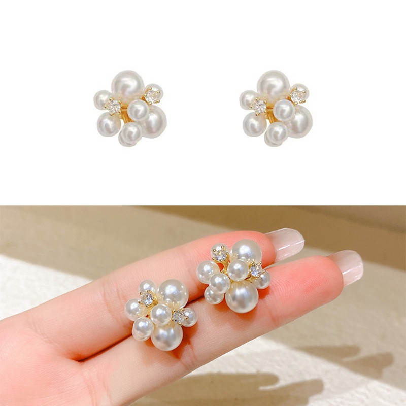 Fancyqube Anting Stud Hias Mutiara Kembang Api Gaya Korea Untuk Wanita