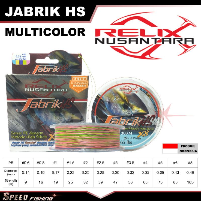 PE Jabrik HS 200m Relix Nusantara Jabrik 04 06 08 Benang Pancing