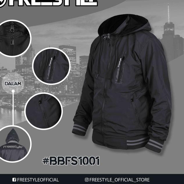 Super Promo>.354PX  Jaket Parasut Pria Waterproof Windproof Jaket Jumbo Big Size Freestyle - BBFS1
