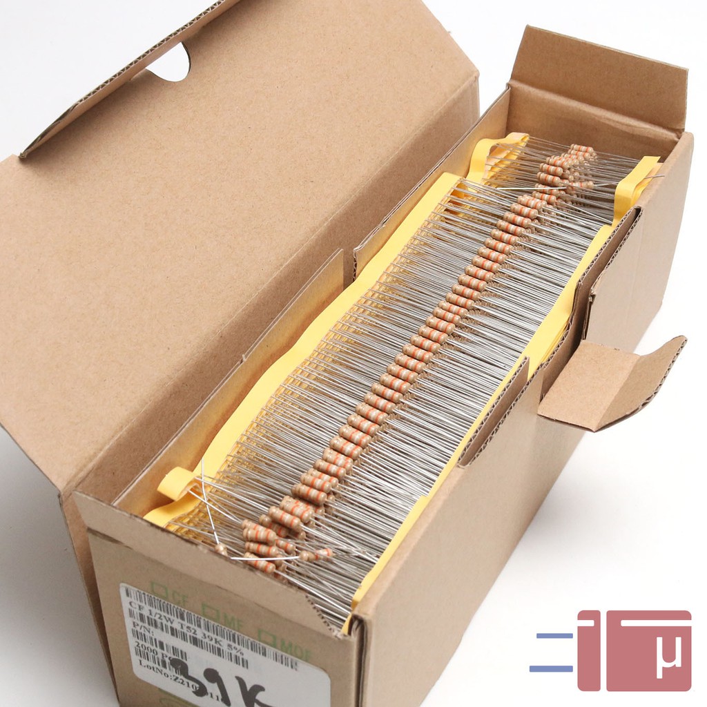 x10 Resistor 39K 1/2W Karbon 5% Taiwan Kaki Tembaga