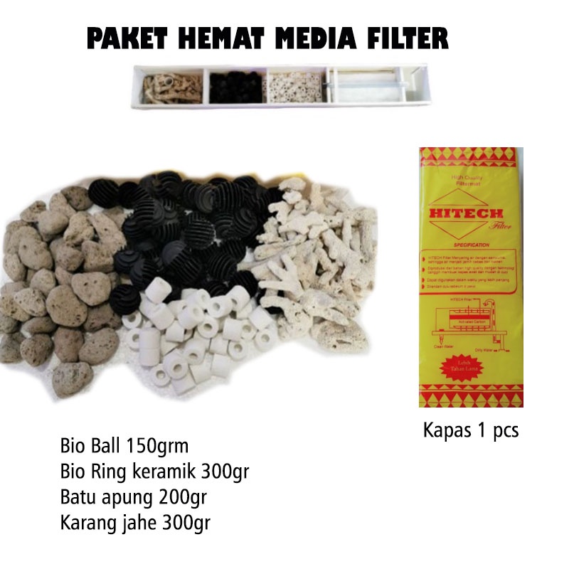 PAKET HEMAT DAN SIMPLE PAKET MEDIA FILTER 5in1 AQUARIUM PENJERNIH AIR