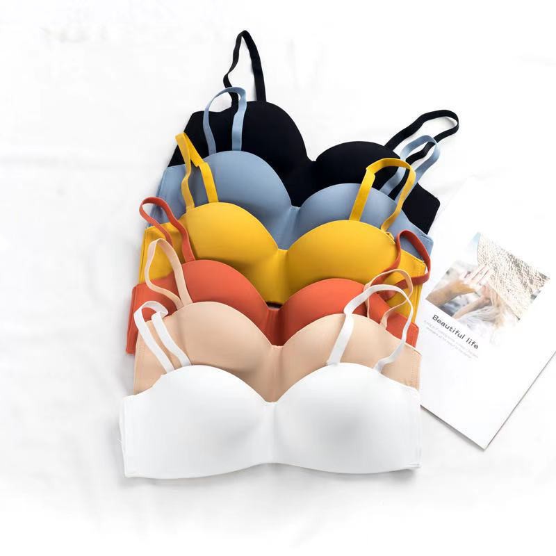 Half Cup Bra Model Seamless Tanpa Kawat Seamless Gaya Korea untuk Wanita / Bra Bralette Tanpa Kawat