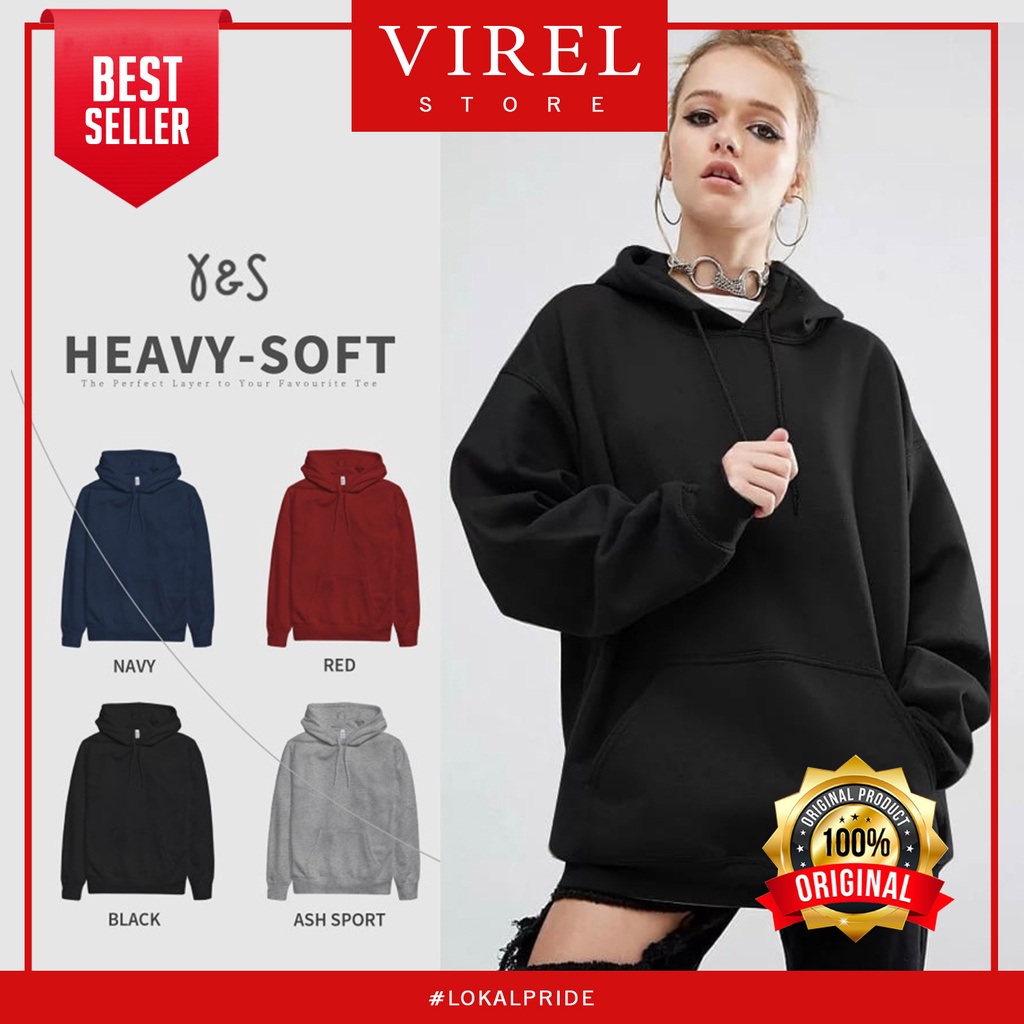 Hoodie Jaket Switer Y&S Heavy Soft Jamper Polos Pria Wanita Fleece Cotton CVC 24s Tebal Murah