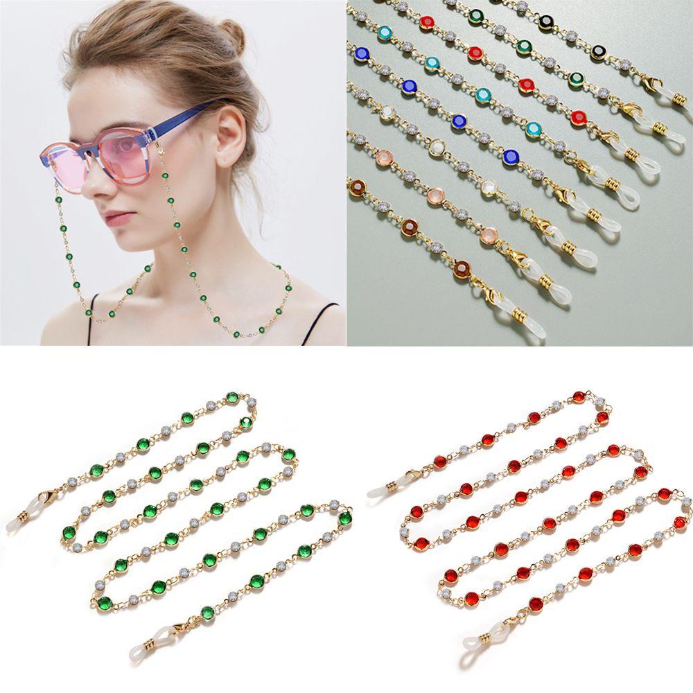 Rantai Kacamata Nanas Pria Wanita Glass Beads Crystal Eye wear Aksesoris