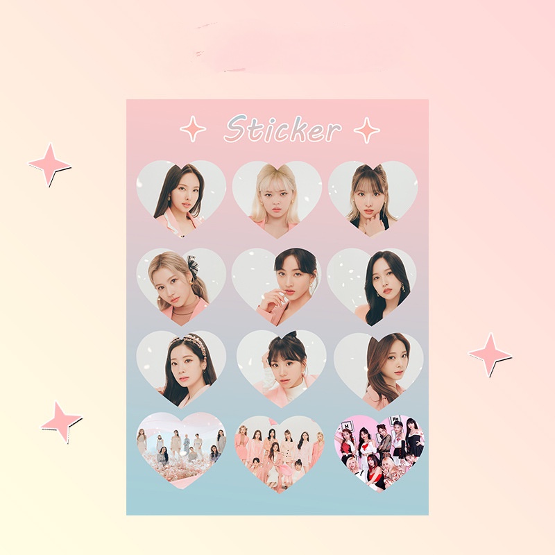 Stiker Glitter Desain Kpop BTS Blackpink Aespa NHYPEN Twice Ateez Untuk Dekorasi