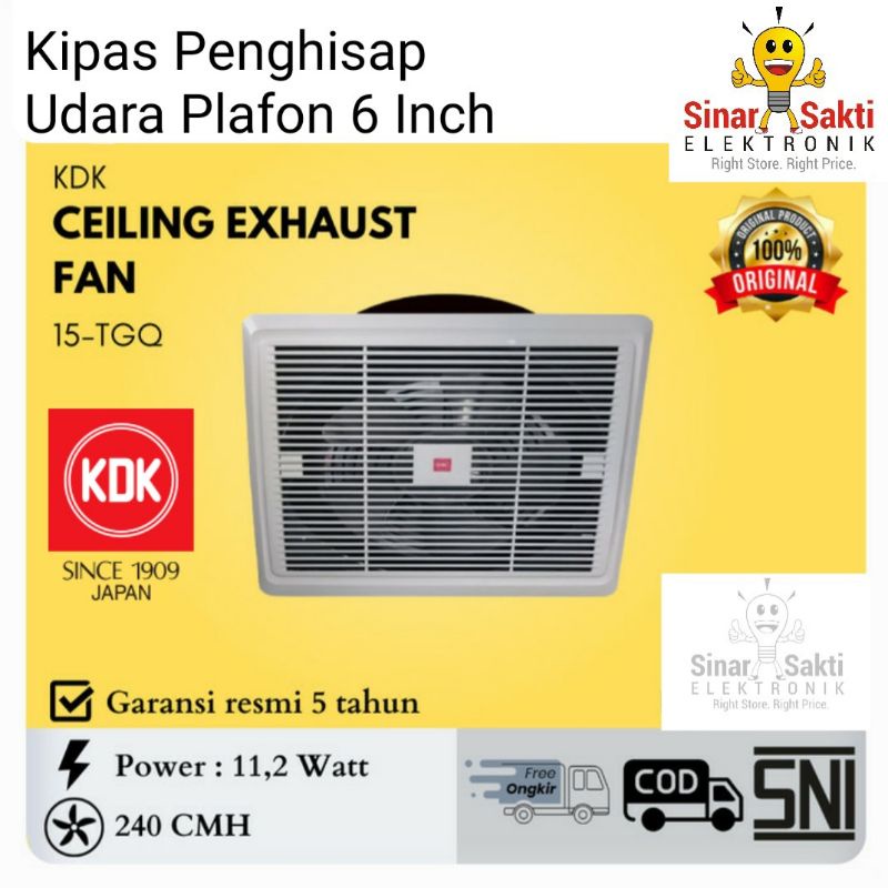 KDK Exhaust Fan Plafon 6&quot; 6 inch Kipas Plafon Ceiling 15TGQ1 15 TGQ 15TGQ