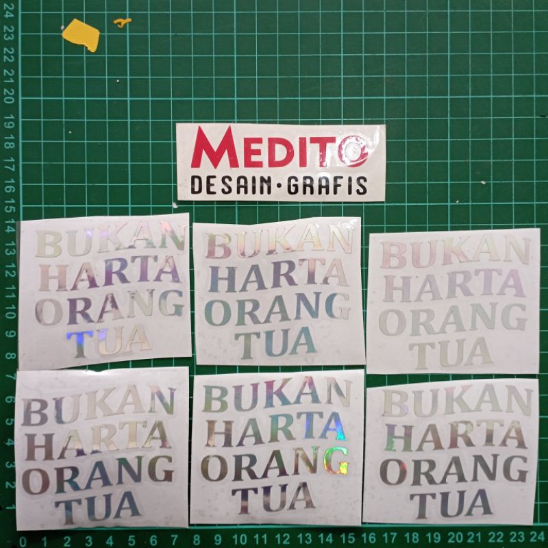 Sticker Cutting Bukan Harta Orang Tua