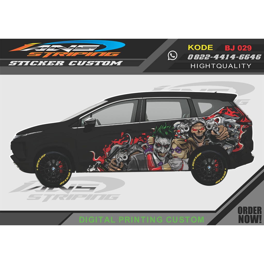 DECAL STICKER MOBIL SAMPING JOKER/ VARIASI STIKER MOBIL SAMPING