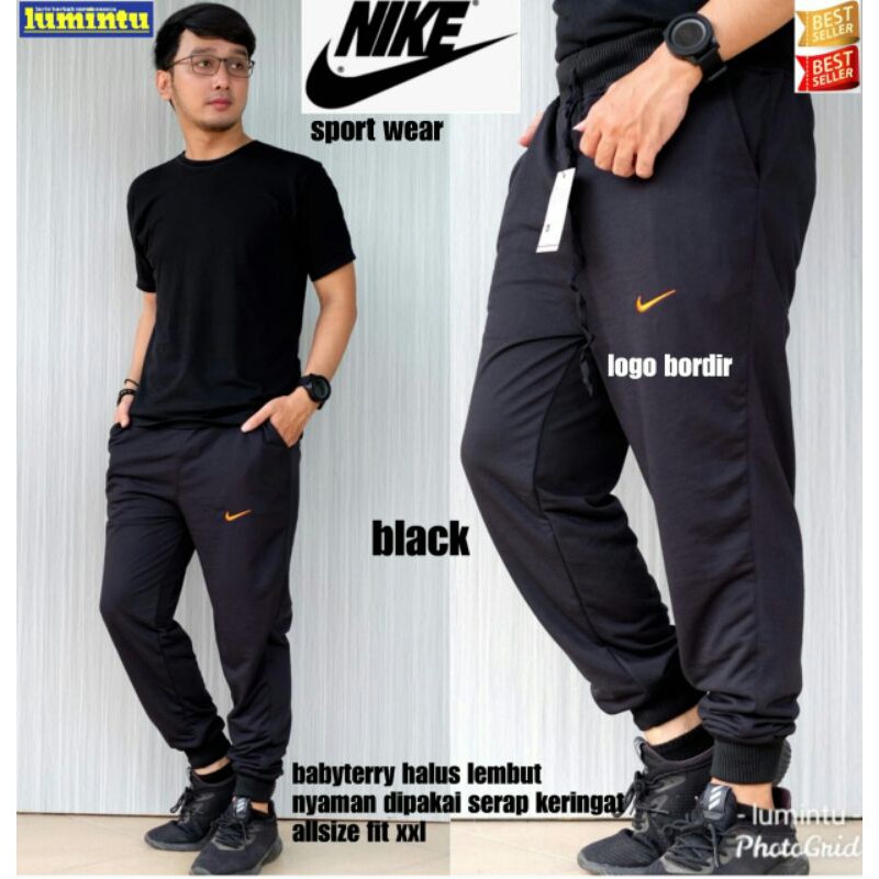 Celana Jogger Pria Logo Nike Bordir