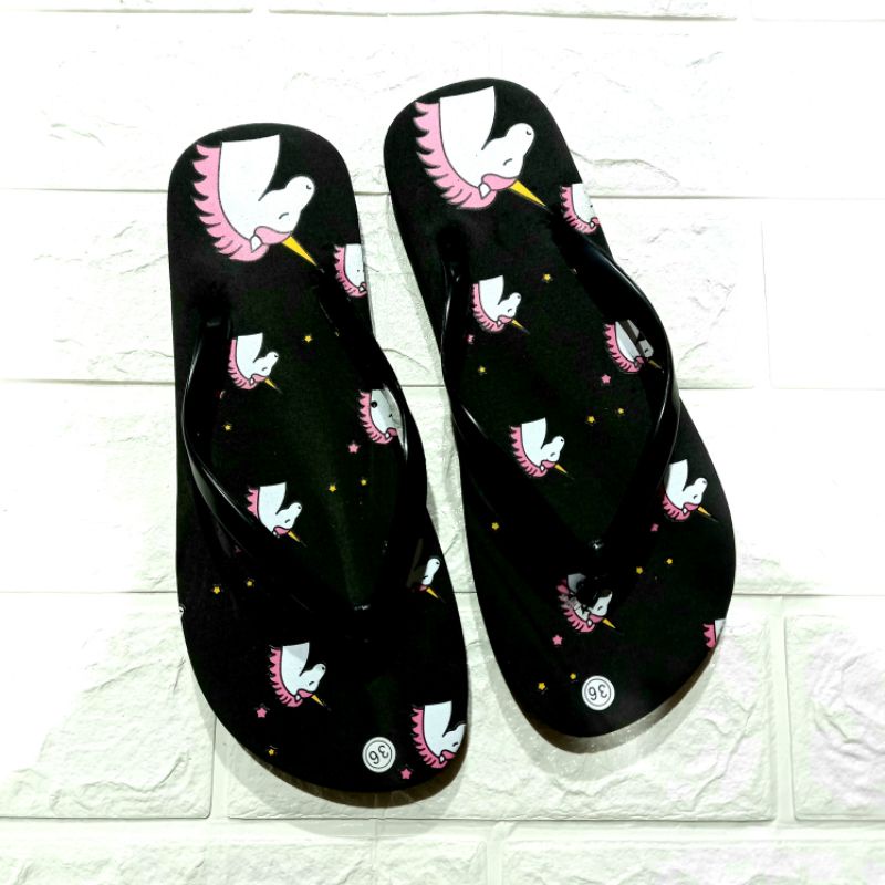 sandal jepit wanita dewasa motif kuda poni