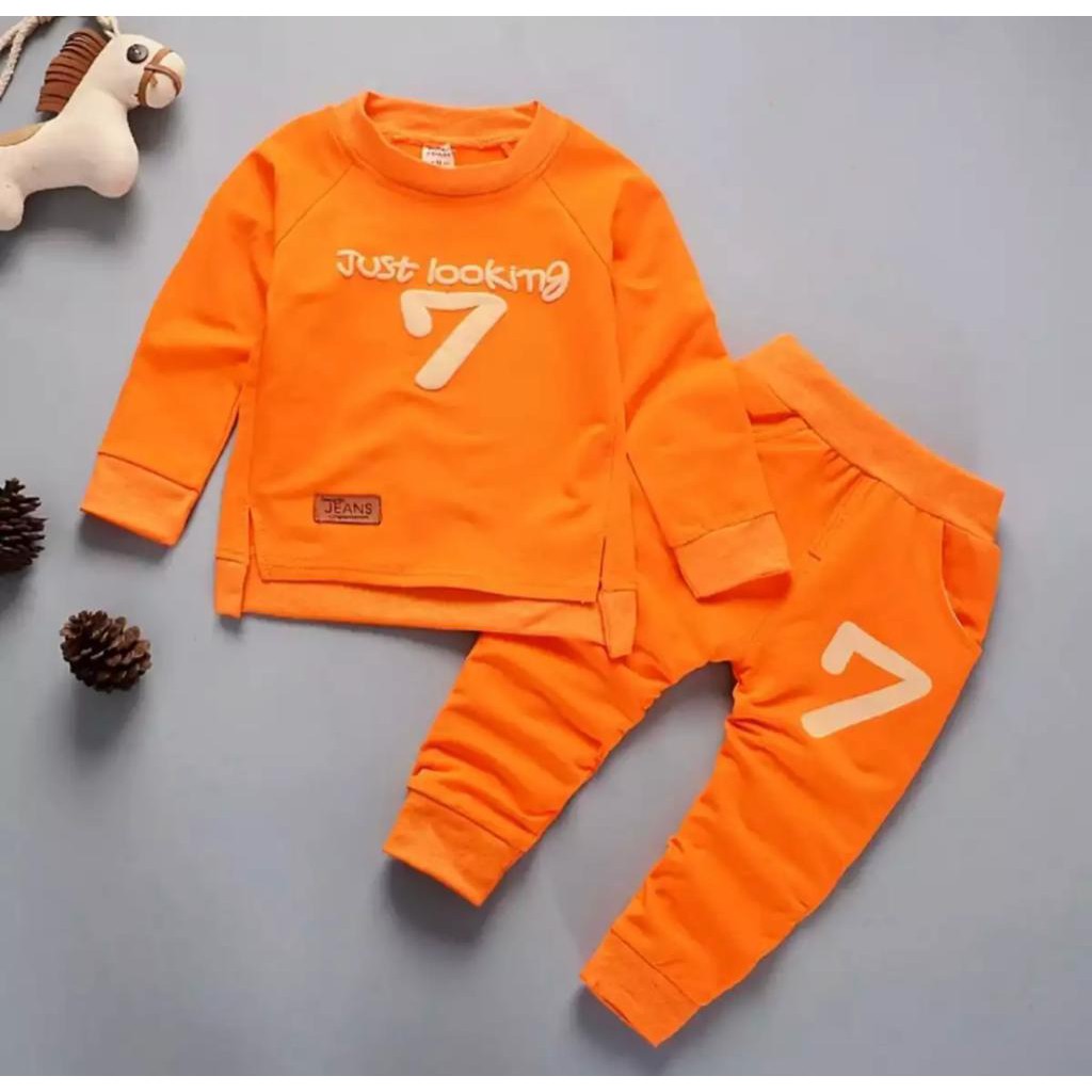 PROMO-SETELAN SWEATER JOGGER ANAK BAJU ANAK 1-5 TAHUN MOTIF JUST LOOKING 7 SWEATER ANAK LAKI LAKI