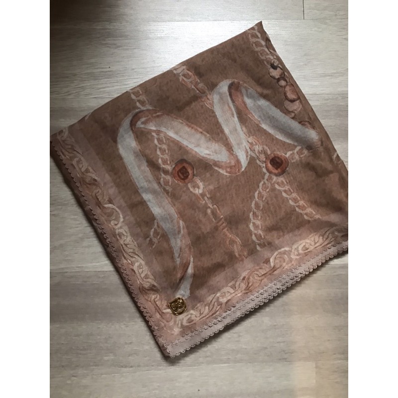 REPRICE preloved 1x pakai buttonscarves chain series warna sesame complete set with box