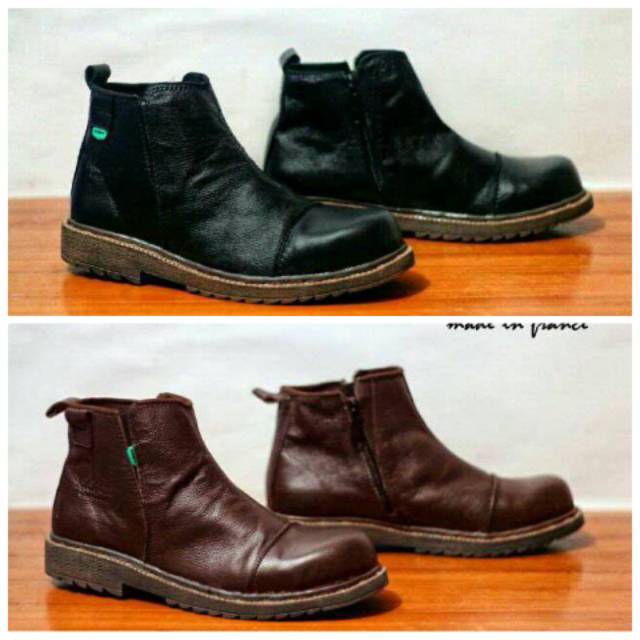 TS Sepatu Boots Pria Resleting Kickers BRV Safety Import Murah Kerja Cowok Murah Grade Original